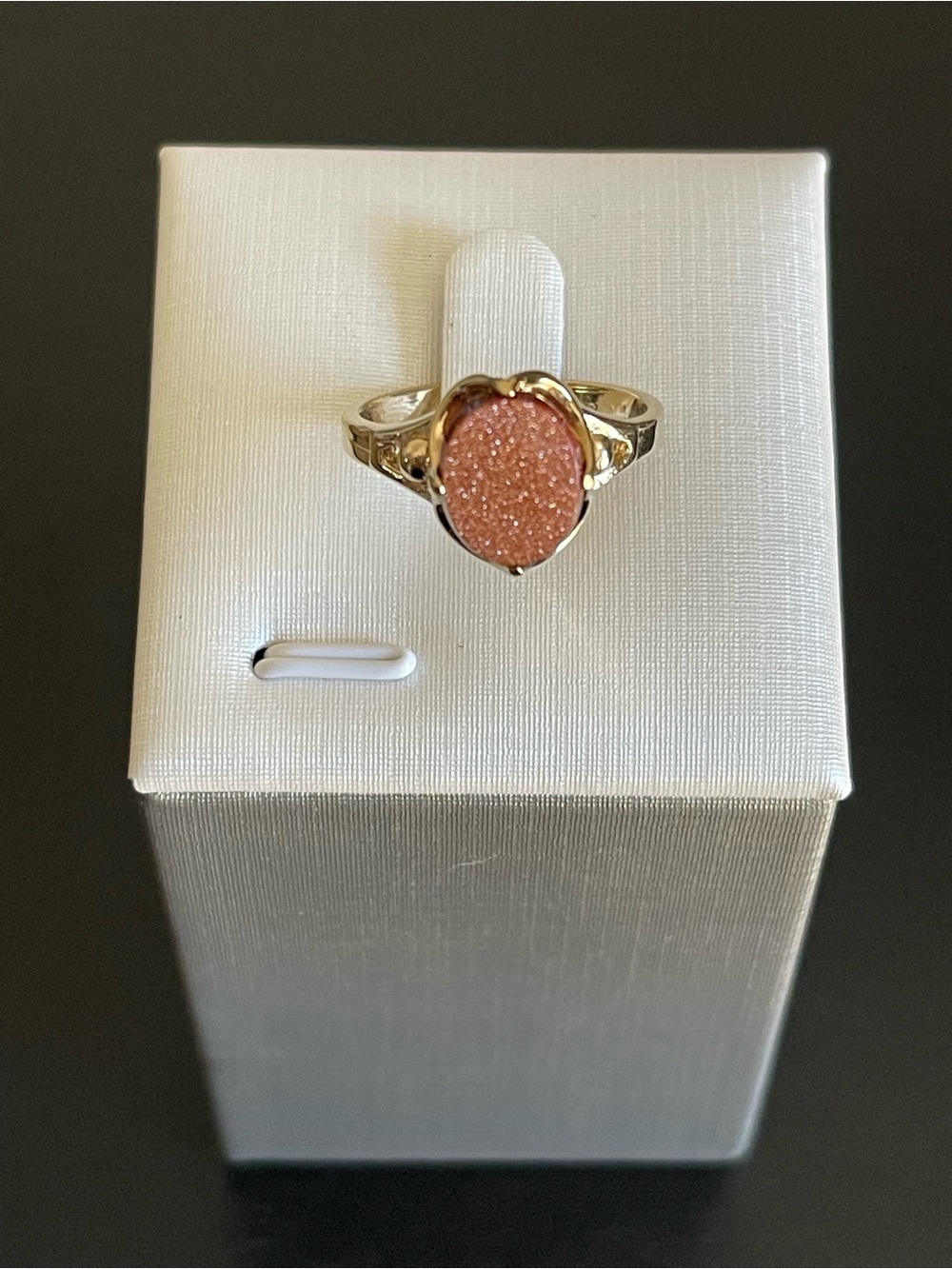 Vintage gold tone goldstone Cabochon .
